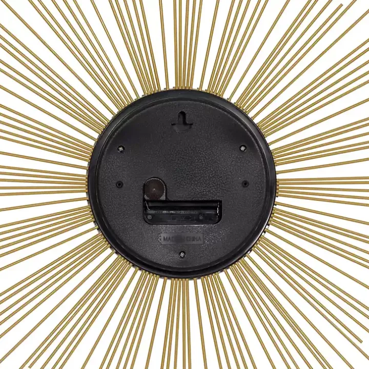Gold Metal Sunburst Wall Clock