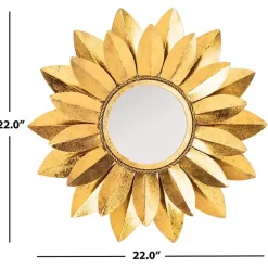 Gold Metal Sunflower Wall Mirror