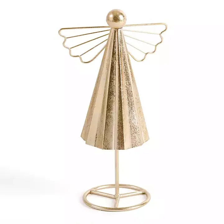 Gold Metal Tabletop Angel, 11 in.