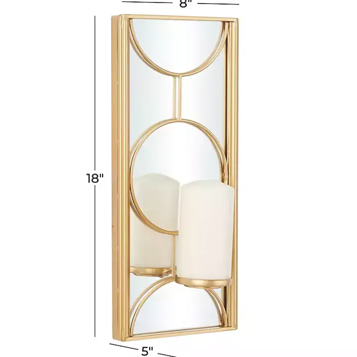 Gold Mirrored Geometric Sconce