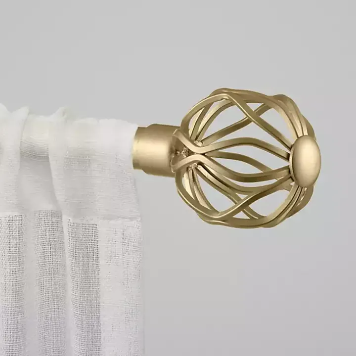 Gold Open Sphere Curtain Rod, 120 in.