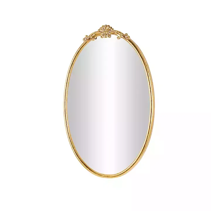 Gold Oval Baroque Wall Mirror