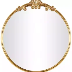 Gold Round Baroque Wall Mirror