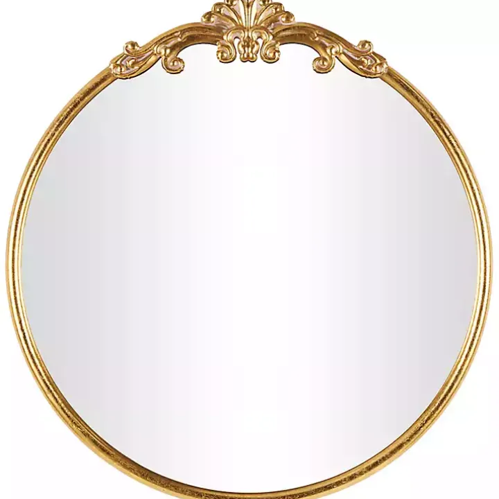 Gold Round Baroque Wall Mirror