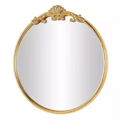 Gold Round Baroque Wall Mirror