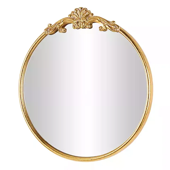 Gold Round Baroque Wall Mirror