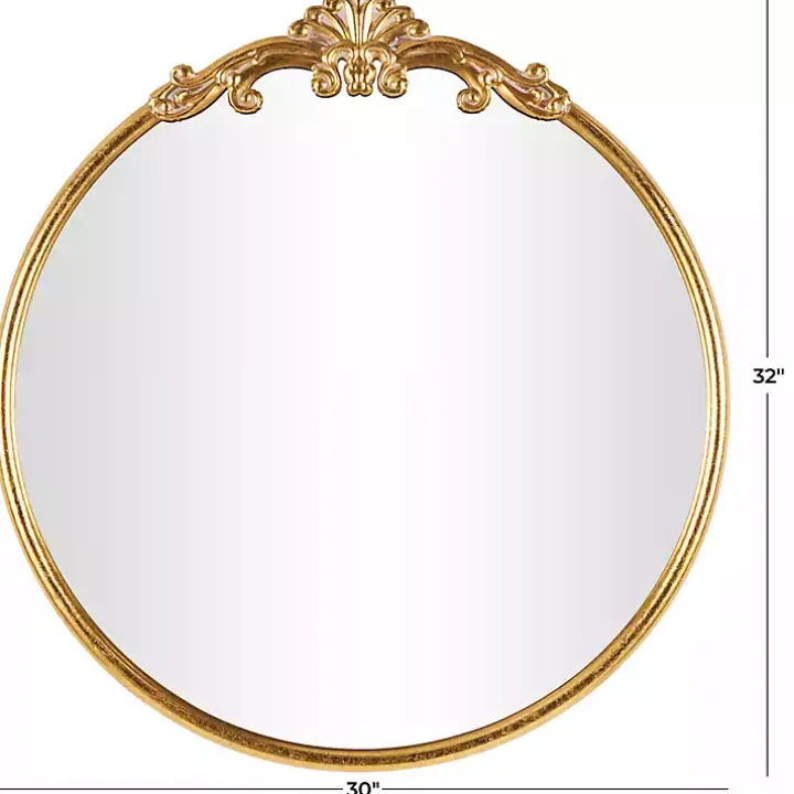 Gold Round Baroque Wall Mirror