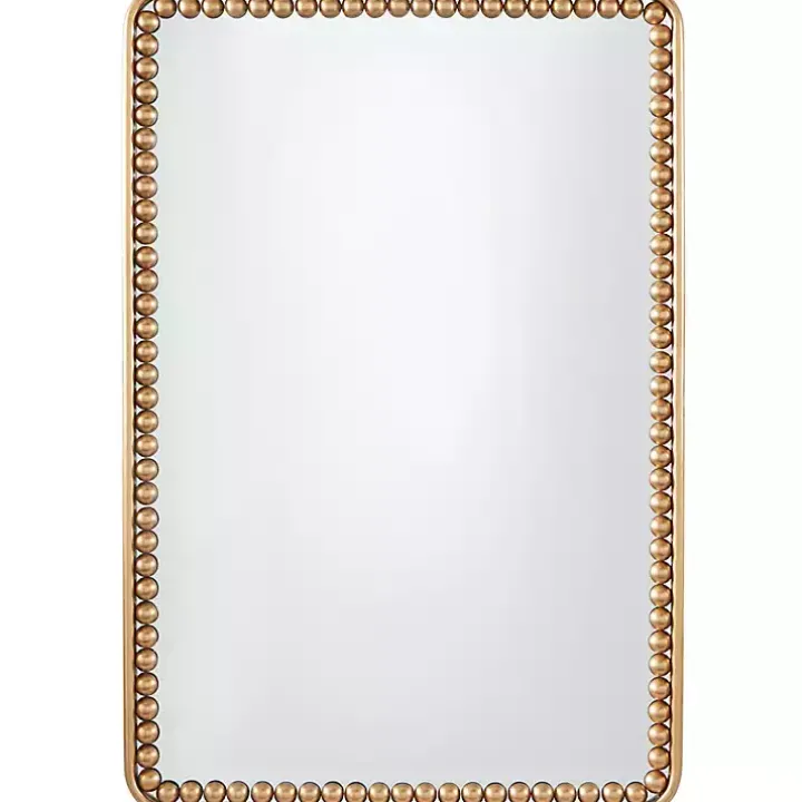 Gold Rounded Rectangle Wall Mirror