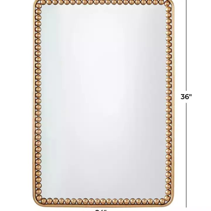 Gold Rounded Rectangle Wall Mirror