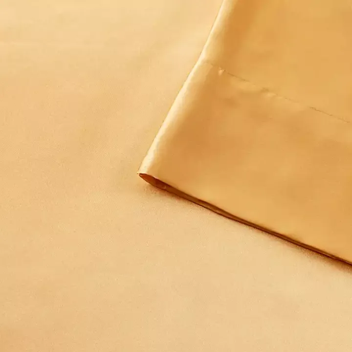 Gold Satin King 2-pc. Pillow Case Set