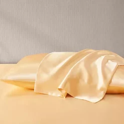 Gold Satin Standard 2-pc. Pillow Case Set