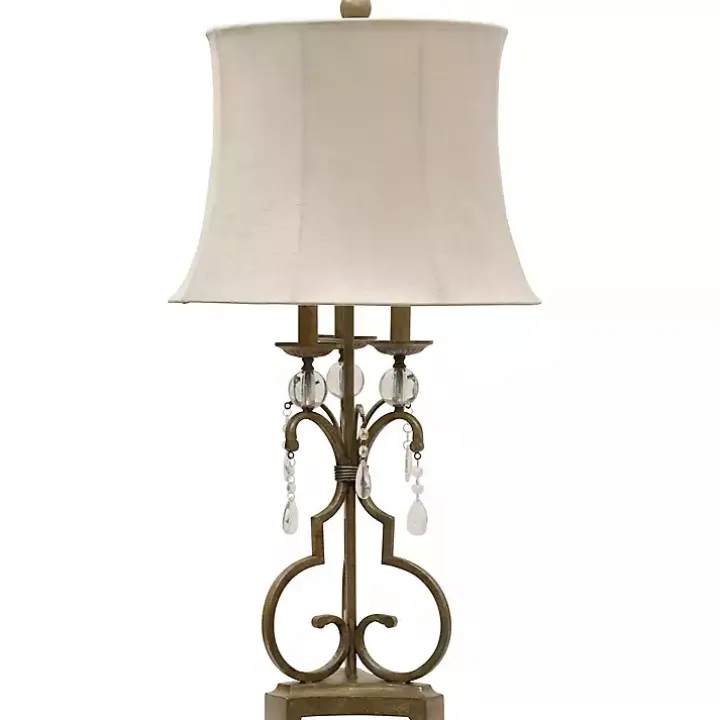 Gold Scrolled Candlestick Table Lamp