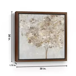 Gold Shimmering Tree Framed Canvas Art Print