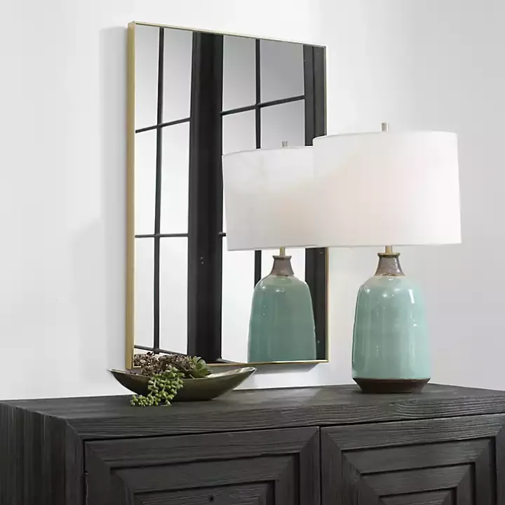Gold Simple Frame Rectangle Wall Mirror