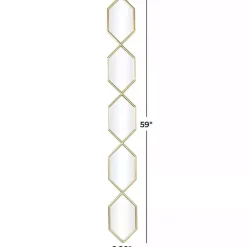 Gold Slim Stacked Hexagons Wall Mirror