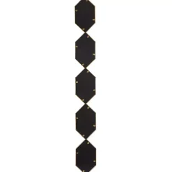 Gold Slim Stacked Hexagons Wall Mirror