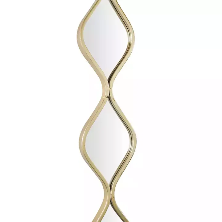 Gold Slim Stacked Raindrop Wall Mirror
