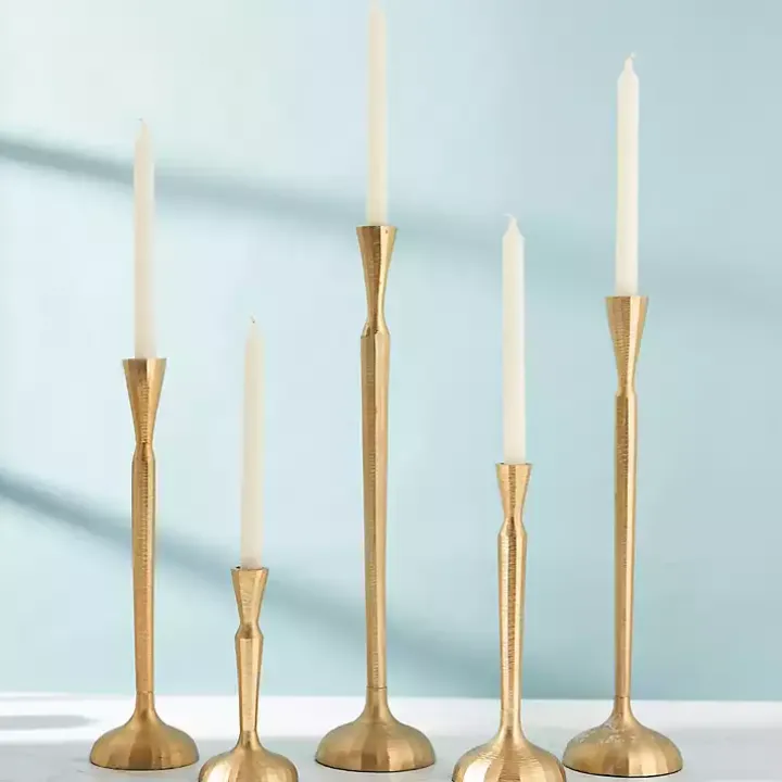 Gold Slim Taper Candle Holder, 8 in.