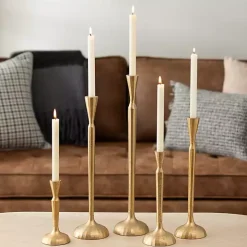 Gold Slim Taper Candle Holder, 8 in.