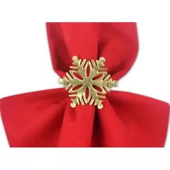 Gold Snowflake Napkin Rings, Set of 6