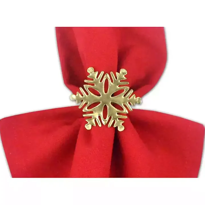 Gold Snowflake Napkin Rings, Set of 6