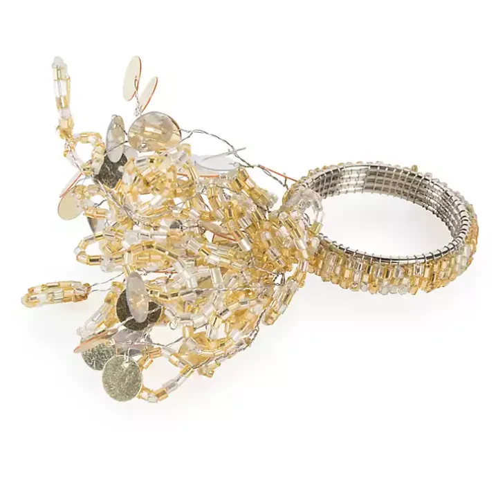 Gold Sparkle Napkin Rings, Set of 6