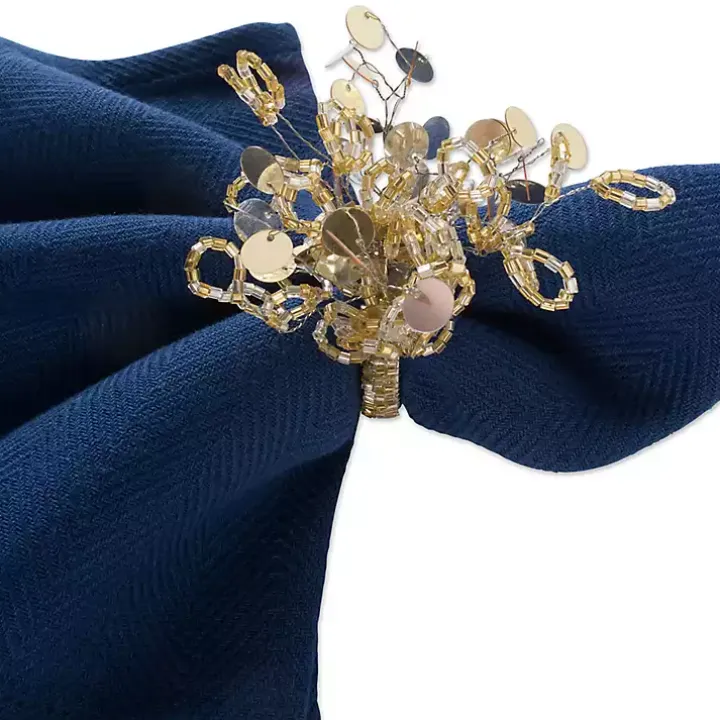 Gold Sparkle Napkin Rings, Set of 6