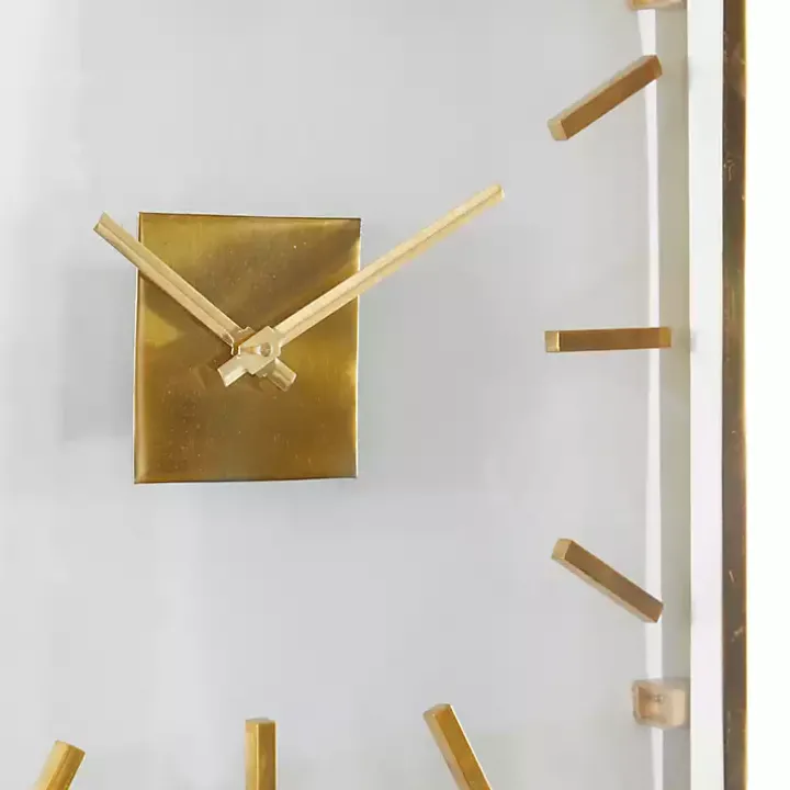 Gold Square Minimalist Wall Clock