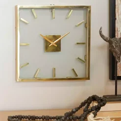Gold Square Minimalist Wall Clock
