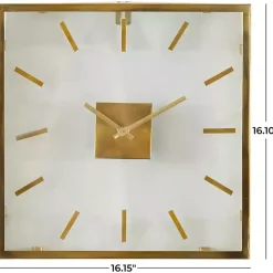 Gold Square Minimalist Wall Clock