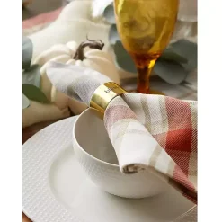 Gold Stamped Harvest Napkin Rings, Set of 4