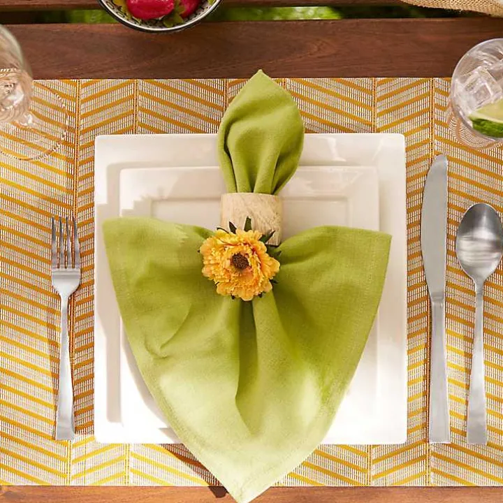 Gold Textured Twill Weave Placemats, Set of 6