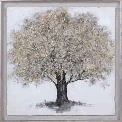 Gold Tree Rice Paper Framed Art Print