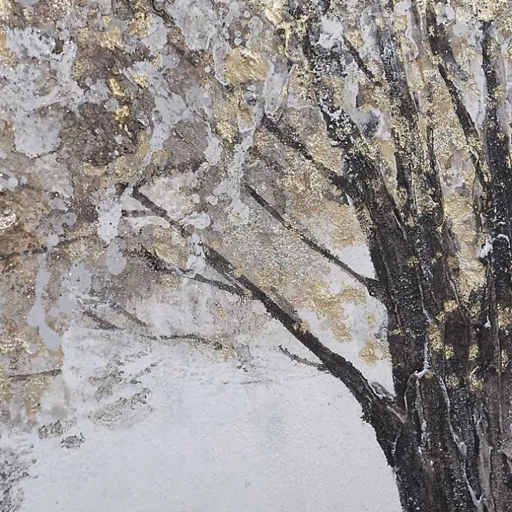 Gold Tree Rice Paper Framed Art Print