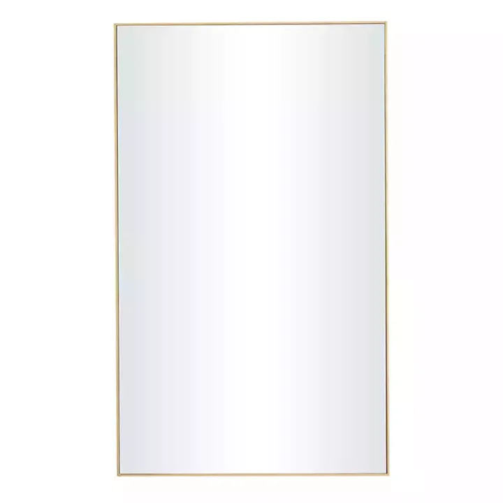 Gold Wood Rectangular Wall Mirror, 24x40 in.