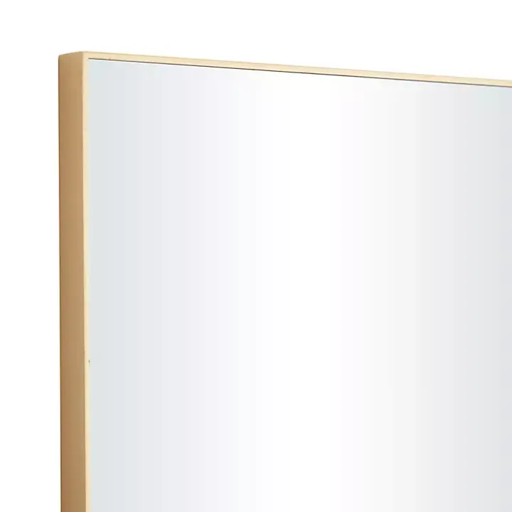 Gold Wood Rectangular Wall Mirror, 24x40 in.