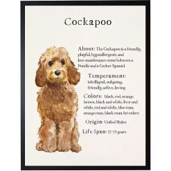 Golden Cockapoo Facts Framed Wall Plaque