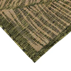 Golden Green Palm Leaves Outdoor Area Rug, 7x9