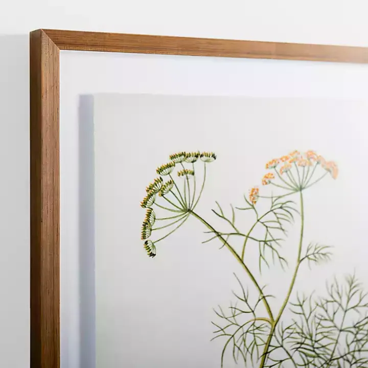 Golden Leaves Herbs Dill Framed Art Print