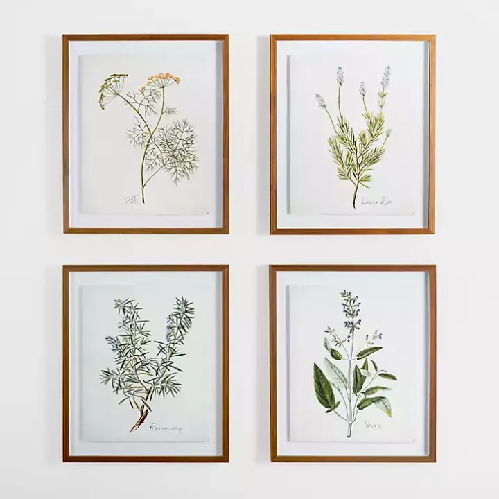 Golden Leaves Herbs Dill Framed Art Print