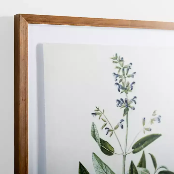 Golden Leaves Herbs Sage Framed Art Print
