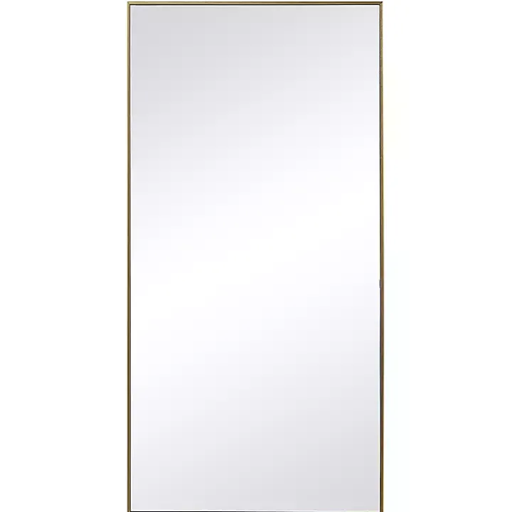 Golden Simple Rectangular Frame Wall Mirror