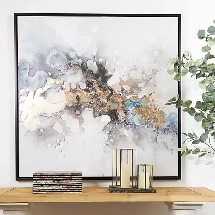 Golden Watercolor Framed Canvas Art Print
