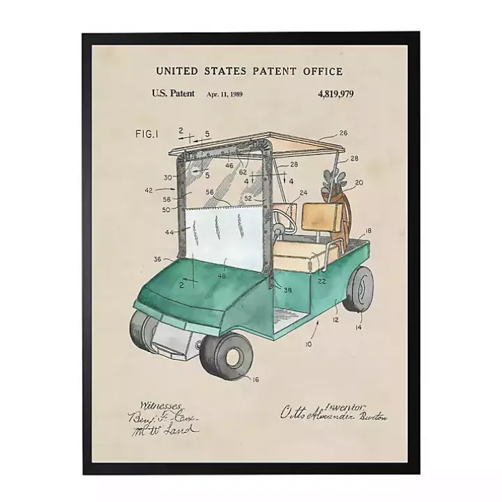 Golf Cart Patent Framed Art Print