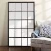 Grande Black Window Pane Leaner Mirror