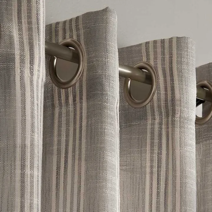 Graphite Stripe Single Curtain Panel, 84 in.