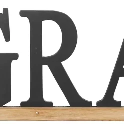 Grateful Black Wood Wall Plaque