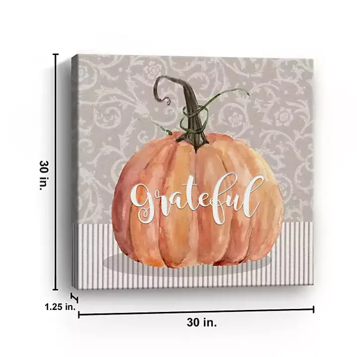 Grateful Pumpkin Canvas Art Print, 30x30