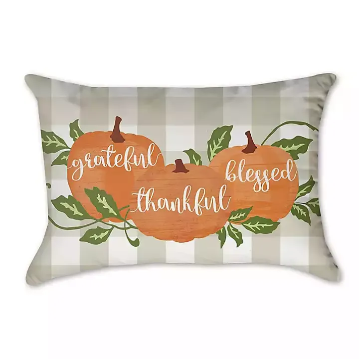 Grateful Thankful Blessed Pillow