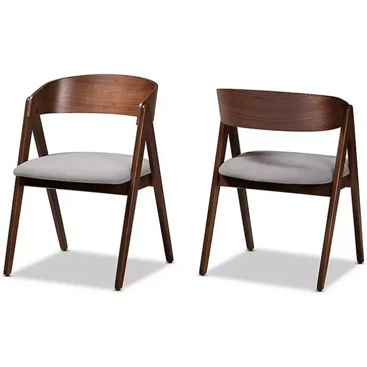 Gray & Walnut Danton Dining Chairs, Set of 2